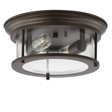 Lauren 13.25" Metal/Glass LED Flush Mount - JONATHAN Y